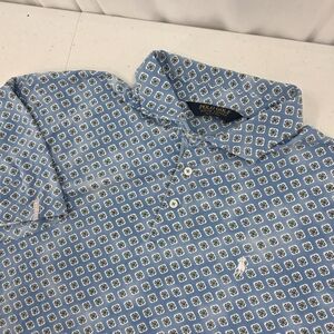 Ralph Lauren Polo Golf Short Sleeve Soft Cotton Polo Shirt Men 2XL Blue Clovers.